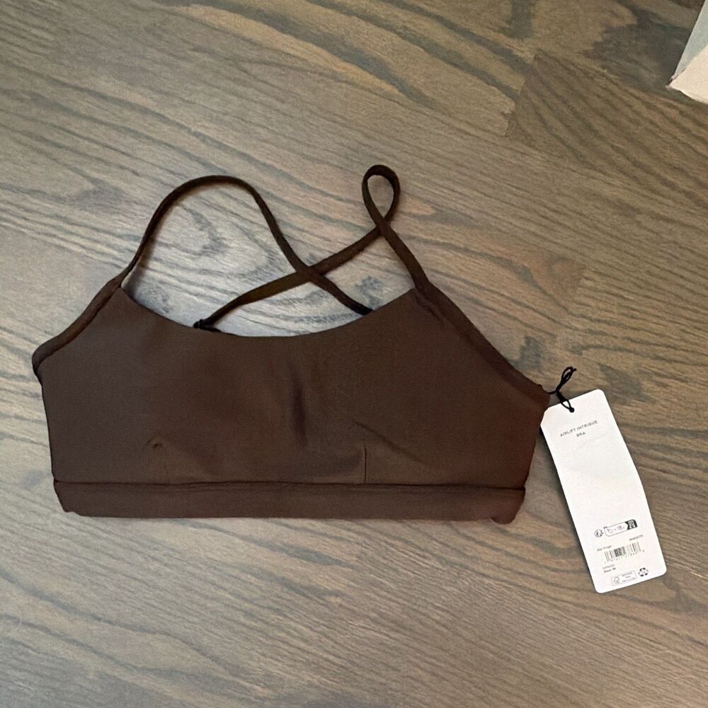ALO YOGA Airlift Intrigue Sports Bra Brown, size M Crossback Wireless W9557R NWT